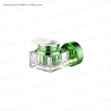 Winpack Square Green Color Acrylic 30g 50g Cream Jar with Acrylic Cap
